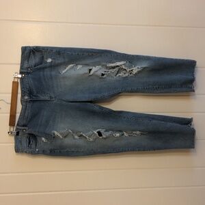Torrid Jeans Distressed Blown Out Knee Women's Plus Size 22 Raw Hem